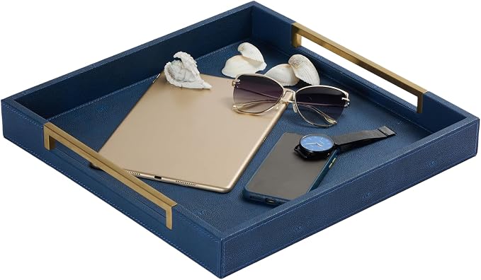 16x16 Inch Navy Blue Square Decorative Tray - Image 5