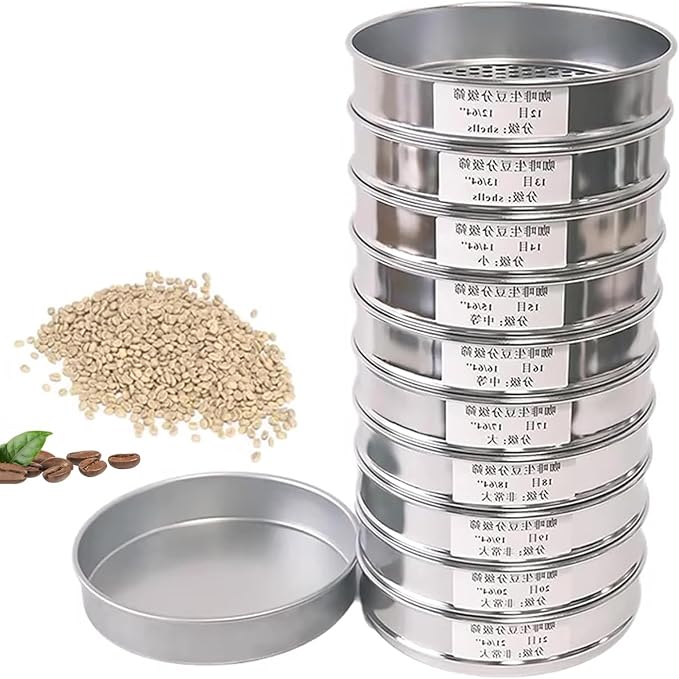 Coffee Bean Grading Sieve Kit, 10-Grid Round Sifter by Unknown