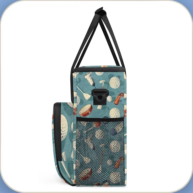 Golf Ball Sports Theme Coffee Maker Carring Bag, Large Insulated Storage - Image 4