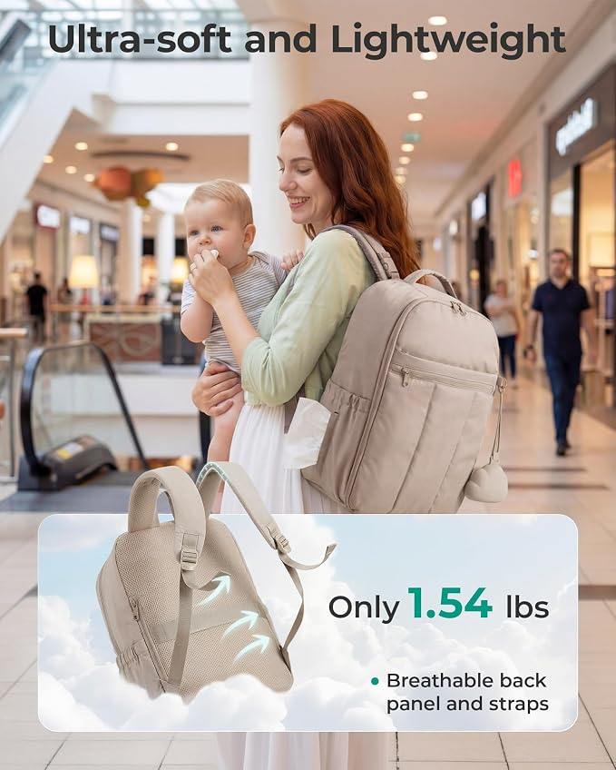 BAGSMART Baby Diaper Bag Backpack, Lightweight Puffy Diaper Bag - Image 4