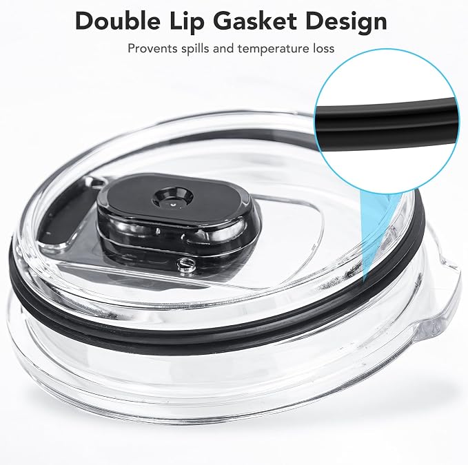10 oz Wine Tumbler Lid Replacement, 2 Pack Magnetic Slider Cup Lids Compatible - Image 4