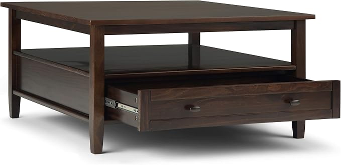 SIMPLIHOME Warm Shaker Square Coffee Table - Image 3
