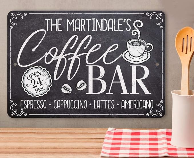 Personalized - Coffee Bar - Great Coffee Shop Accessories, Farmhouse Kitchen - Image 4