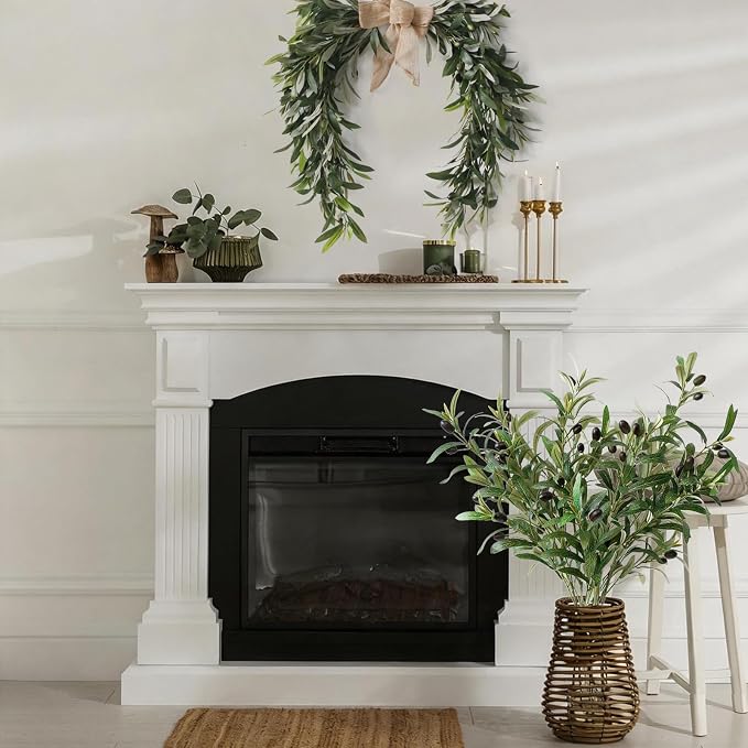 Leftover 4 Pcs 33.4'' Faux Tall Olive Branches - Image 7