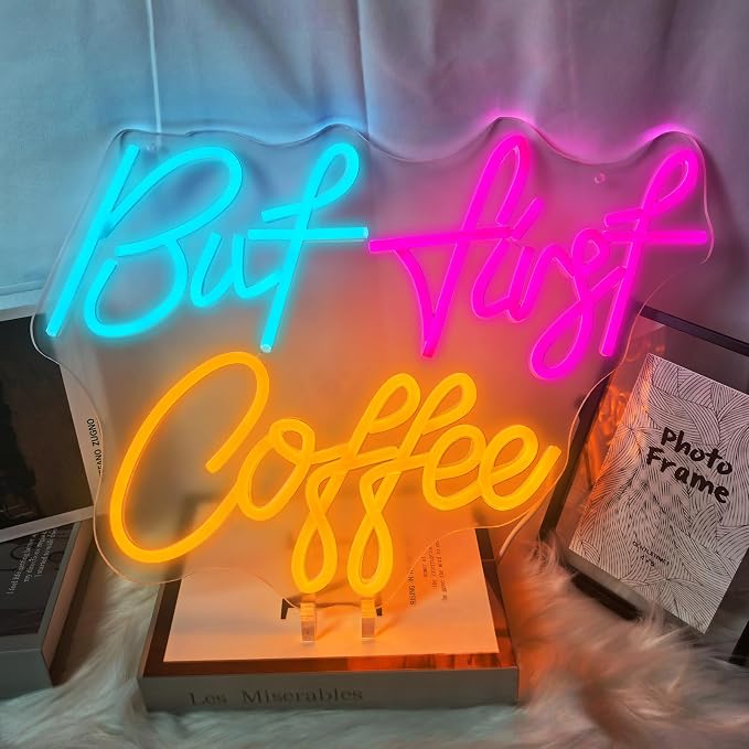 But First CoffeeNeon Sign, CoffeeLight Up Sign USB Powered Dimmable Signs by MAKEHOMEFEELBETTER