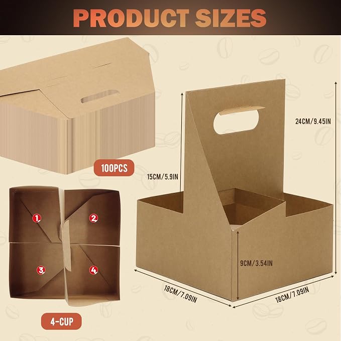 4 Cup Drink Coffee Carrier - Image 2