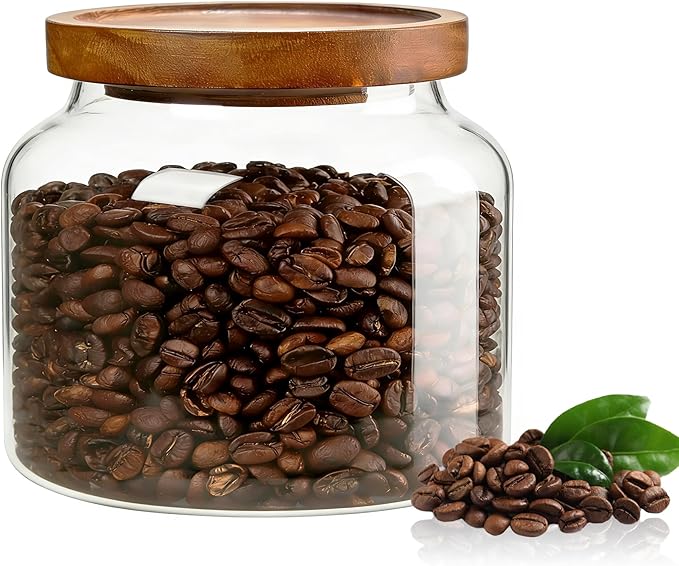1PC Glass Storage Jars with Airtight Lids, 44 fl oz coffee container with by Piconesper
