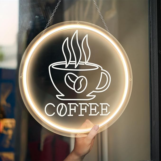 Neon Coffee Sign Warm White USB Powered Adjustable Lighting 3D Carved LED Neon - Image 6