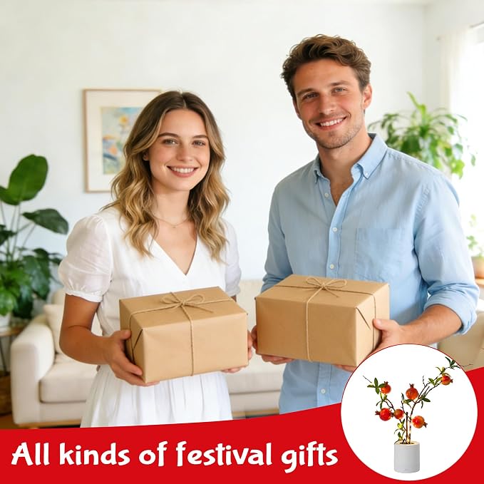 WSYEAR Christmas Decoration Artificial Pomegranate Branch Mini Lifelike - Image 4