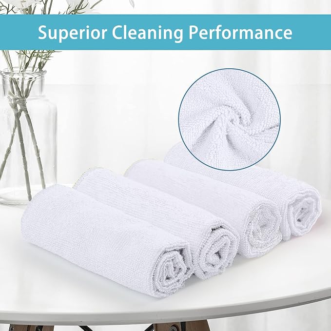 HOMEXCEL White Microfiber Cleaning Cloth 600 Pack, Microfiber Towel - Image 3