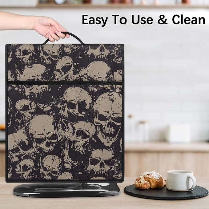 Skull Kitchen Aid Mixer Cover Compatible Stand Mixer Dust Cover | Grey Gothic - Image 6