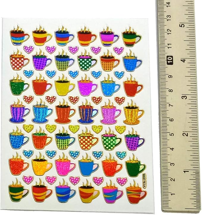 Coffee Tea Cup Waterproof Self-Adhesive Metallic Foil Decorative Scrapbook - Image 8