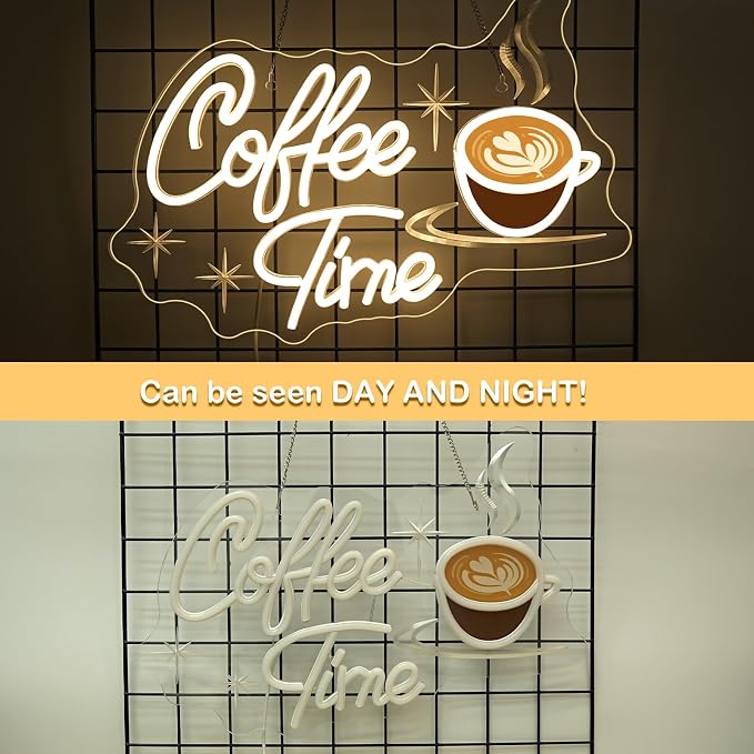 Coffee Time Neon Sign Latte Art Neon Lights Neon Bar Signs - Image 7
