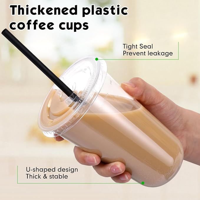 Ziliny 50 Set Clear Plastic Cups - Image 4