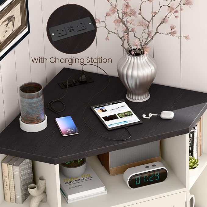 Vabches Corner Cabinet, Corner Storage Shelf - Image 3