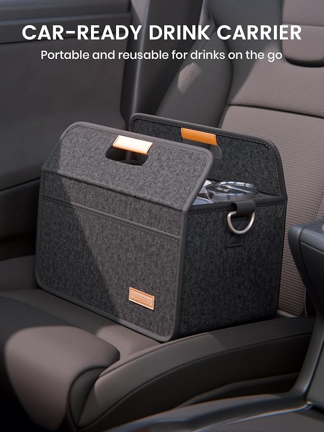 Fluxynara 6-Cup Reusable Felt Drink Carrier - Image 5