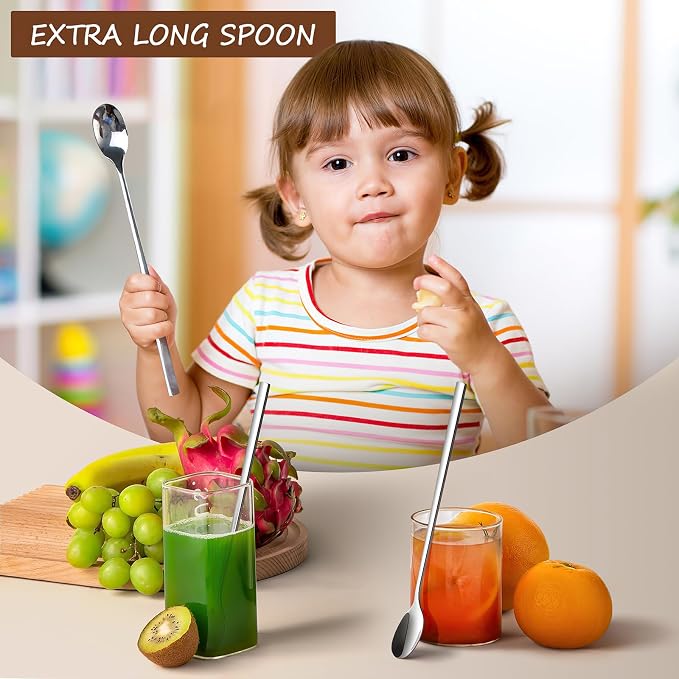 9-Inch Long Handle Spoon, Coffee Stirrers Ice Tea Spoon Premium 18/10 Stainless - Image 6
