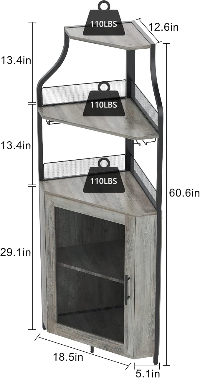 Amyove Corner Wine Bar Cabinet - Image 2