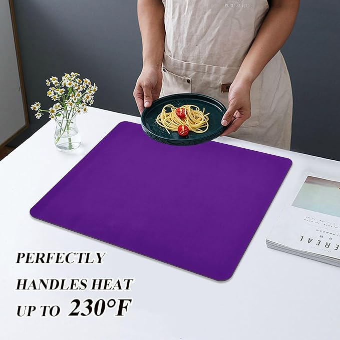 Purple Dish Drying Mat for Kitchen Counter No-slip Rubber Bottom Coffee Mat - Image 5