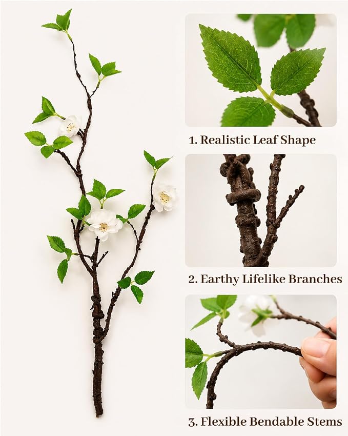 22'' Budded Faux Stem with Vase, Fake Branches in Vase - Image 5