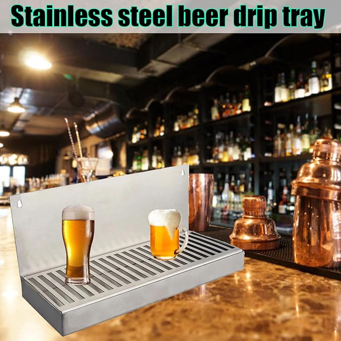 Wall Mount Drip Pan Easy to Clean, Stainless Steel Drip Tray Beer - Image 3