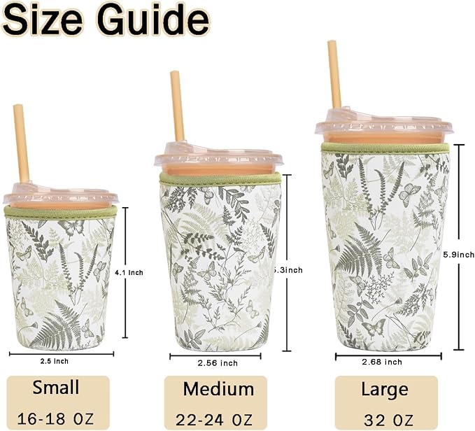 Reusable Insulated Sleeve for Iced Coffee Cup, Beverage Holder for Iced Coffee - Image 5