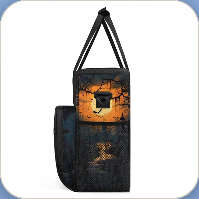 Halloween Yellow Coffee Maker Carring Bag, Large Insulated Storage Organizer - Image 4