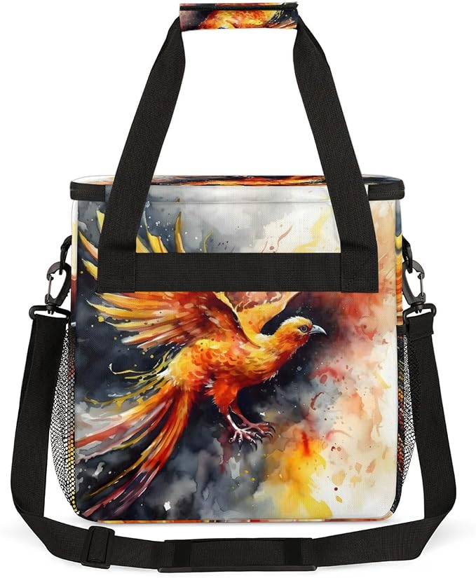 Phoenix Bird Coffee Maker Carring Bag, Large Insulated Storage Organizer Case - Image 5