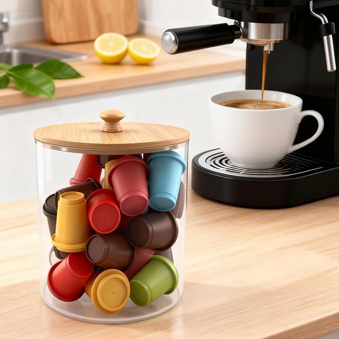 2 Pack Coffee Pod Holder with Bamboo Lid, Coffee Filter Holder, Cafe Bar - Image 5