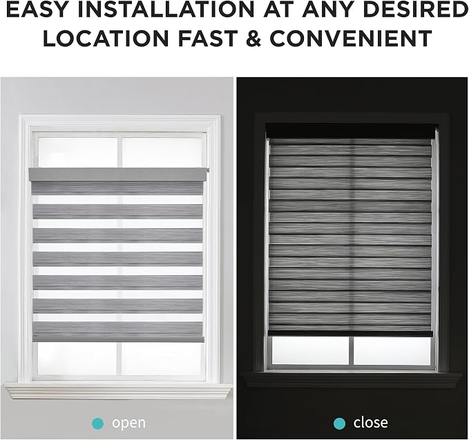 Joydeco No Drill Zebra Blinds for Windows, Cordless Day & Night Dual Sheer - Image 7