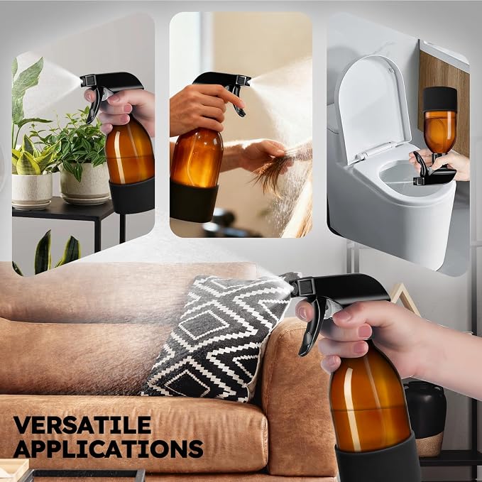 Tecohouse 2 Pack 360° Amber Glass Spray Bottles - Image 7