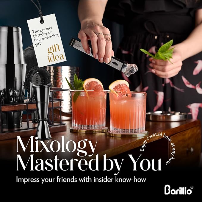 Barillio Black Bartender Kit – 23-Piece Stainless-Steel Cocktail Shaker Set - Image 3