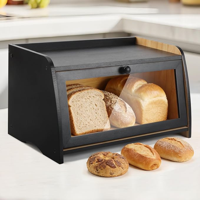 Bamboo Bread Box for Kitchen Counter by Hwwelis