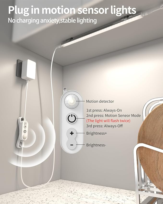 Motion Sensor Dimmable Under Cabinet Lighting, 4500K Daylight, Linkable LED - Image 2