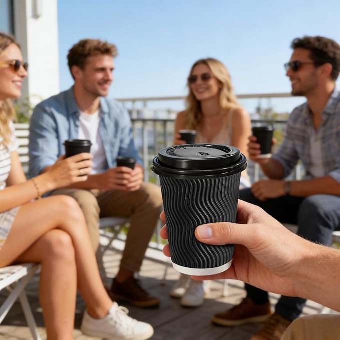 Lamosi 8 oz Disposable Coffee Cups - Image 6