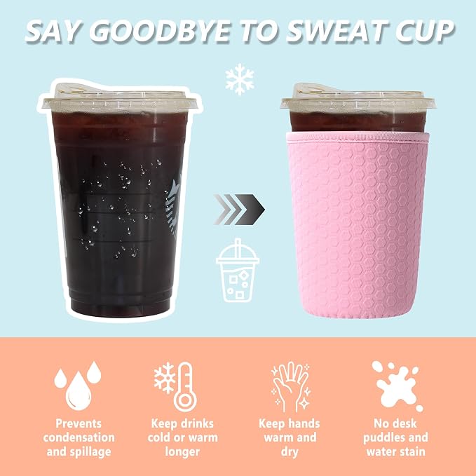 3 Pack Reusable Iced Coffee Sleeves - Image 4