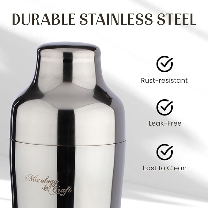 Mixology & Craft Rustic Cocktail Shaker Set – Includes Wood Stand, Complete - Image 8