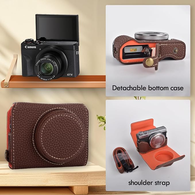 Rieibi G7 X G7X II G7X III Case, Vintage Leather Camera Case - Image 4