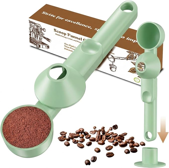 Coffee Scoop with Funnel for Ground Coffee, Protein Powder & Tea, for Reusable by Mudygelay