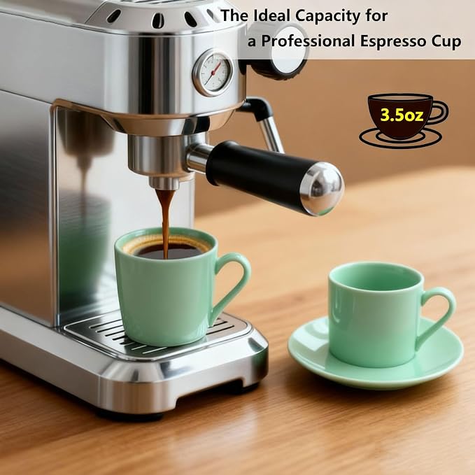 3.5OZ Porcelain Espresso Cups Set of 2 - Image 5