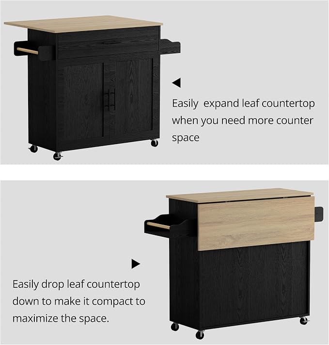 IRONCK Rolling Kitchen Island Table on Wheels - Image 6