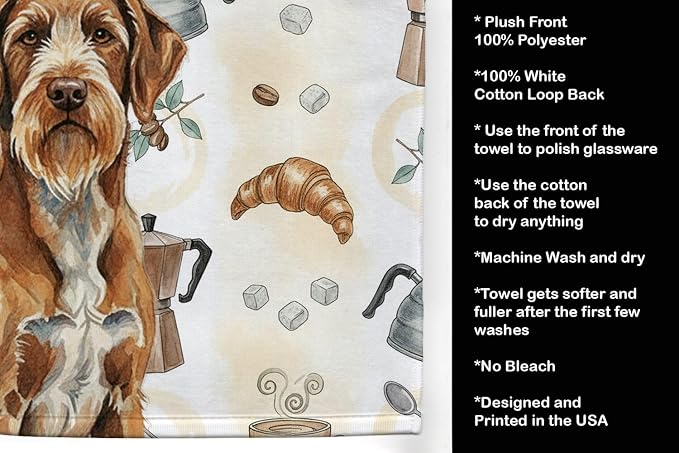 Caroline's Treasures Wirehaired Pointing Griffon Coffee Bar Kitchen Towel - Image 4