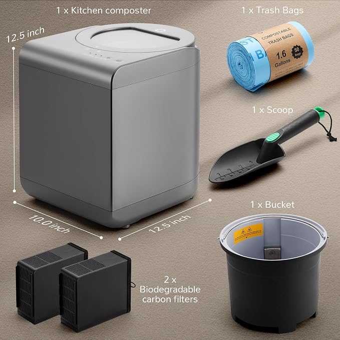 Airthereal Revive R500-V Electric Kitchen Composter, Visual Glass Cover - Image 9