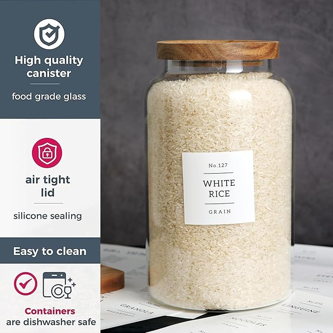 CZHQSMZ Set of 2 Large Glass Jar - Image 4