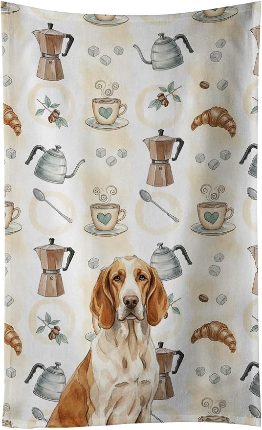 Caroline's Treasures Bracco Italiano Coffee Bar Kitchen Towel Velour Plush by CarolinesTreasures