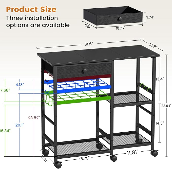 Microwave Cart, 6-Tier Microwave Stand - Image 2