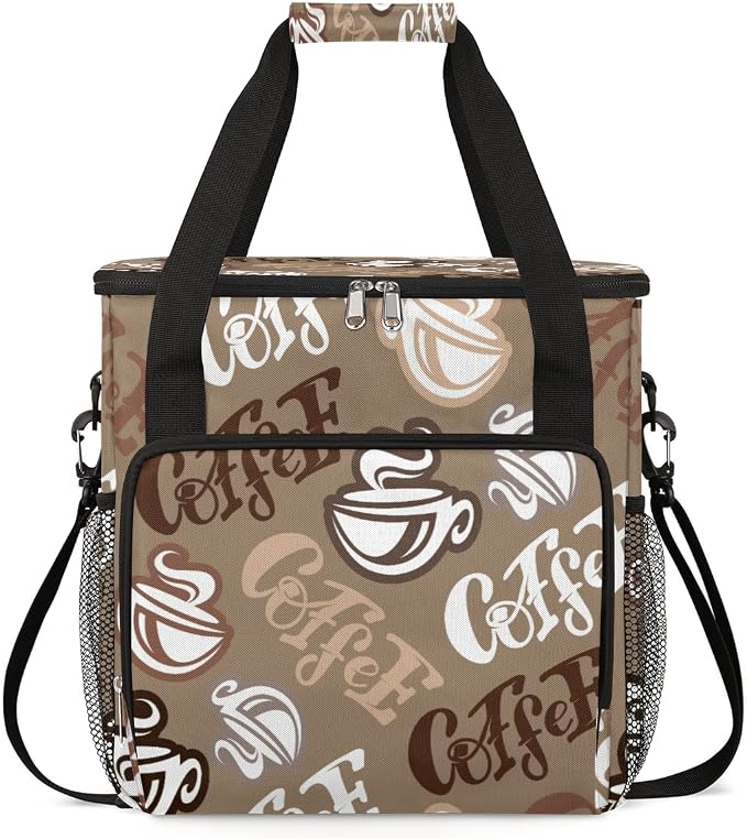 Coffee Time Coffee Maker Carring Bag Hand Drawn Coffee Travel Carrying Storage by FengQuGou