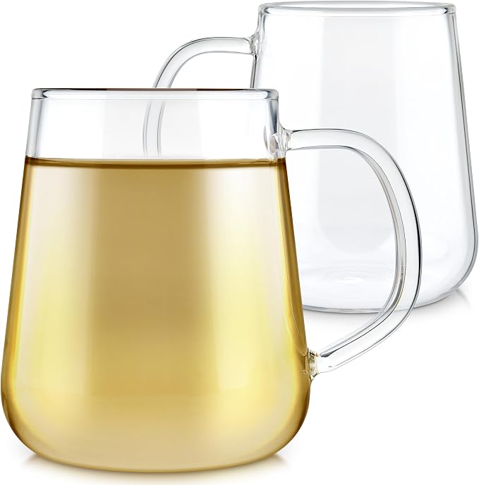 Teabloom Set of 2 Premium Borosilicate Glass Cups by Teabloom