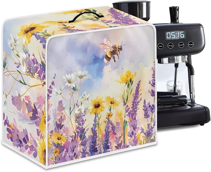 Daisy Sunflower Bees Coffee Machine Dust Resistant Protective Cover - Image 2
