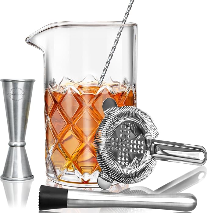 LIGHTEN LIFE Cocktail Mixing Glass Set, Bar Mixing Set by LIGHTENLIFE
